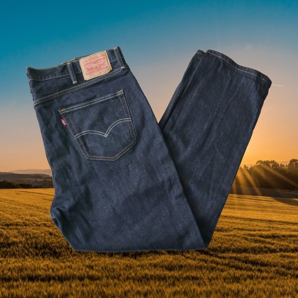 Levis 541 Athletic Fit Jeans Mens Size 44x32 Tapered Leg Stretch Dark Wash EUC